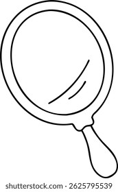 Black silhouette vector illustration of a simple mirror design with transparency
