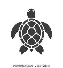 Black silhouette vector illustration of a turtle