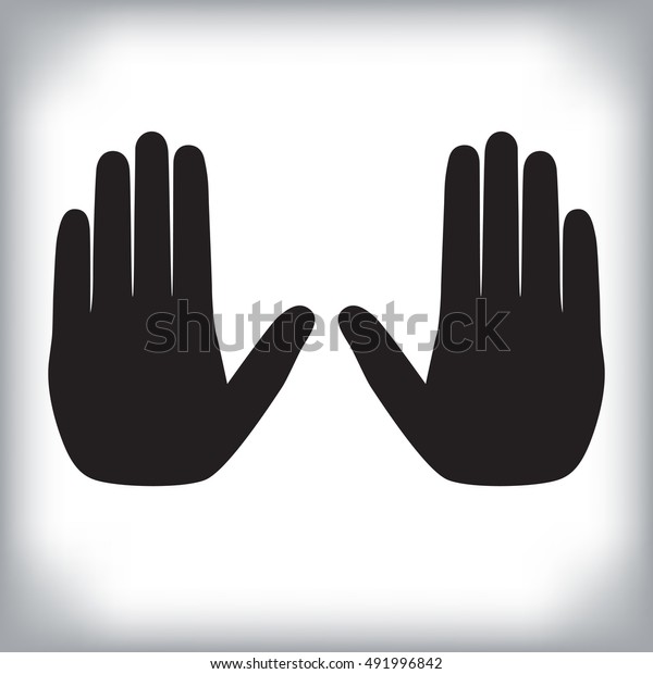 Black Silhouette Vector Illustration Two Hands Stock Vector (Royalty ...