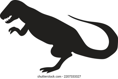 black silhouette vector logo of a dinosaur