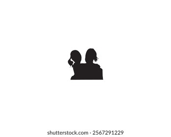 Black Silhouette vector mother's day illustrations.