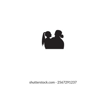 Black Silhouette vector mother's day illustrations.