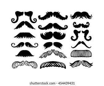 Black Silhouette Vector Mustache Stock Vector (Royalty Free) 454439431 ...