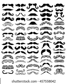 Black silhouette vector mustache