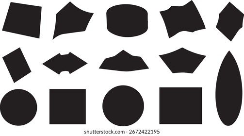 schwarze Silhouette, Vektorsatz mit abstrakten Formen