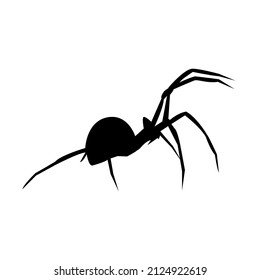 Silueta negra de araña vectorizada, ilustración vectorial de insectos, icono vectorizado.