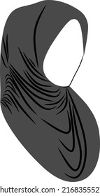 Black silhouette veil on a white background