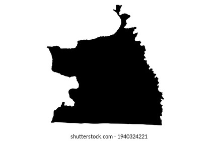 black silhouette of Velingara city map in senegal with white background