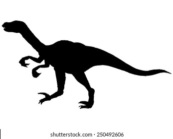 Black Silhouette Velociraptor Stock Vector (Royalty Free) 250492606 ...