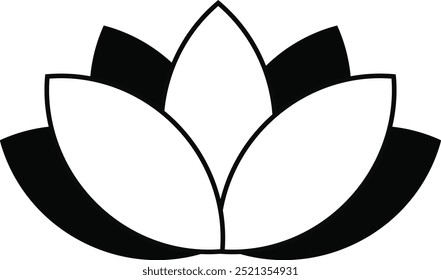 Silhueta Negra do Dia de Vesak. Ilustração de vetor isolada no plano de fundo branco.