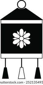 Silueta negra del día de Vesak. Ilustración vectorial aislada sobre fondo blanco.