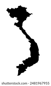 Black Silhouette of a Vietnam Country land Map