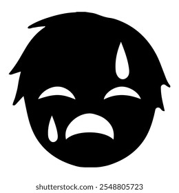 Black silhouette villain face icon