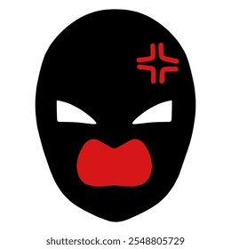 Black silhouette villain face icon