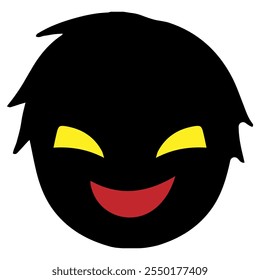 Black silhouette villain face icon