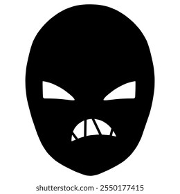 Black silhouette villain face icon