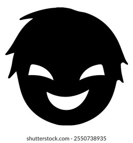 Black silhouette villain face icon