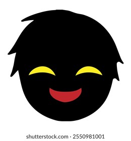 Black silhouette villain face icon