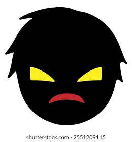 Black silhouette villain face icon