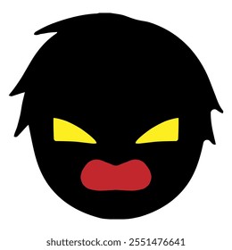 Black silhouette villain face icon