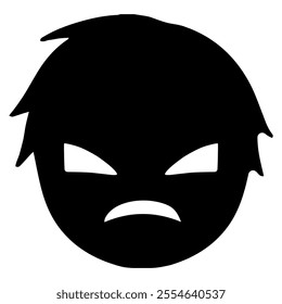 Black silhouette villain face icon