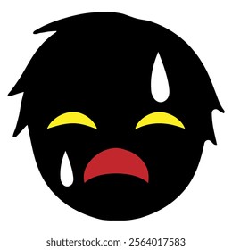 Black silhouette villain face icon