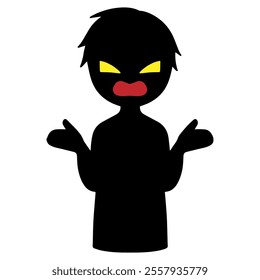 Black silhouette of a villain image