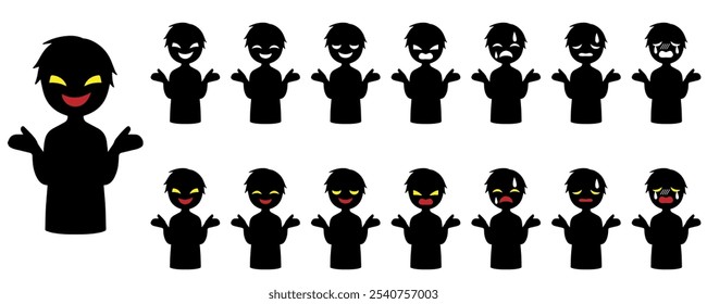 Black silhouette of villain image material