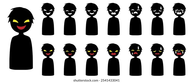 Black silhouette of villain image material