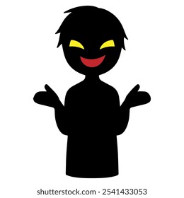 Black silhouette of villain image material