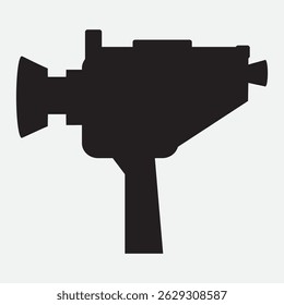 Black Silhouette Vintage Camera Icon and silhouette