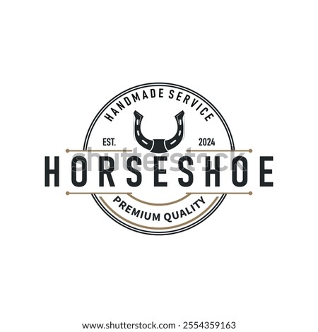 black silhouette vintage concept retro horseshoe logo design western cowboy farm ranch simple template illustration