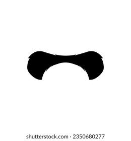 Black silhouette vintage mustache facial hair style. The Walrus, Chevron moustache. Barbershop gentleman hipster fashion. Decorative fake whisker flat elements. Vector illustration isolated on white