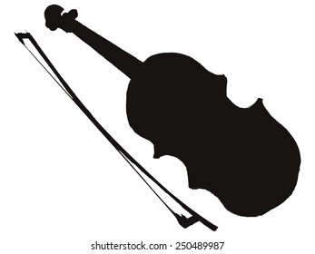 black silhouette of violin