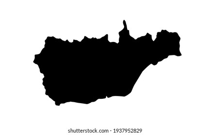 black silhouette of viqueque city map on white background