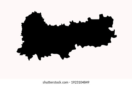 Black silhouette of Vologda city map in northern Russia on white background