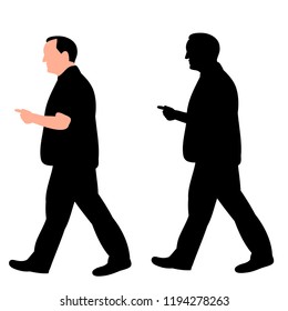 black silhouette of a walking man