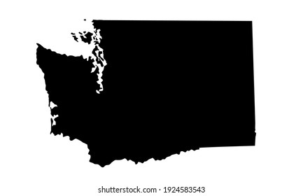 black silhouette of Washington dc city map in USA on white background