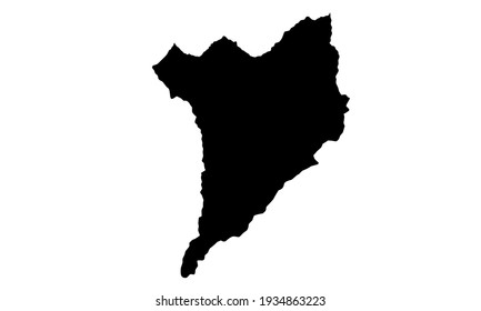 Black silhouette of Webuye city map in Bungoma, Kenya on white background