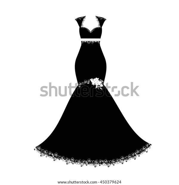 Download Black Silhouette Wedding Dress Vector Illustration Stock ...
