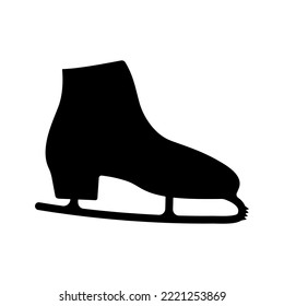 Black silhouette of winter figure skates. vector illustration