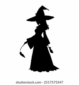 Black silhouette of a witch