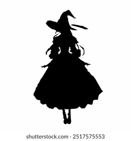 Black silhouette of a witch