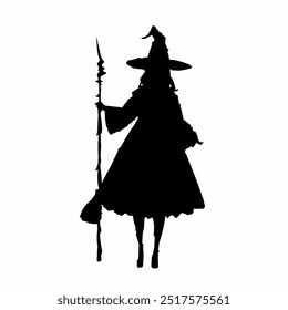 Black silhouette of a witch