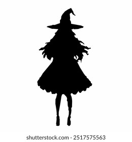 Black silhouette of a witch