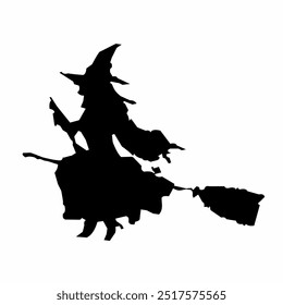 Black silhouette of a witch