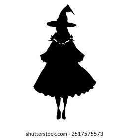 Black silhouette of a witch