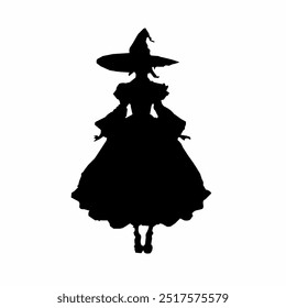 Black silhouette of a witch