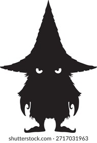 Schwarze Silhouette einer Hexe