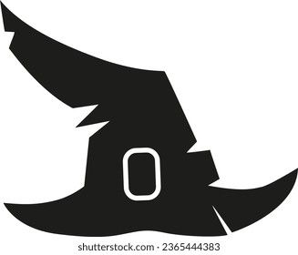 black silhouette of witch hat for halloween